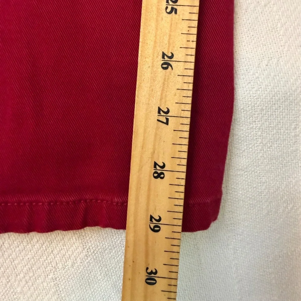 Gloria Vanderbilt Amanda Red High Rise Straight Leg Jeans Size 16 Stretch Denim